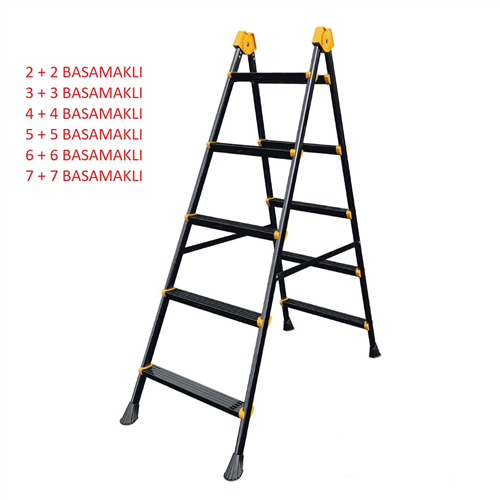 MERDİVEN ÇİFT ÇIKIŞLI METAL 3+3 BASAMAK 